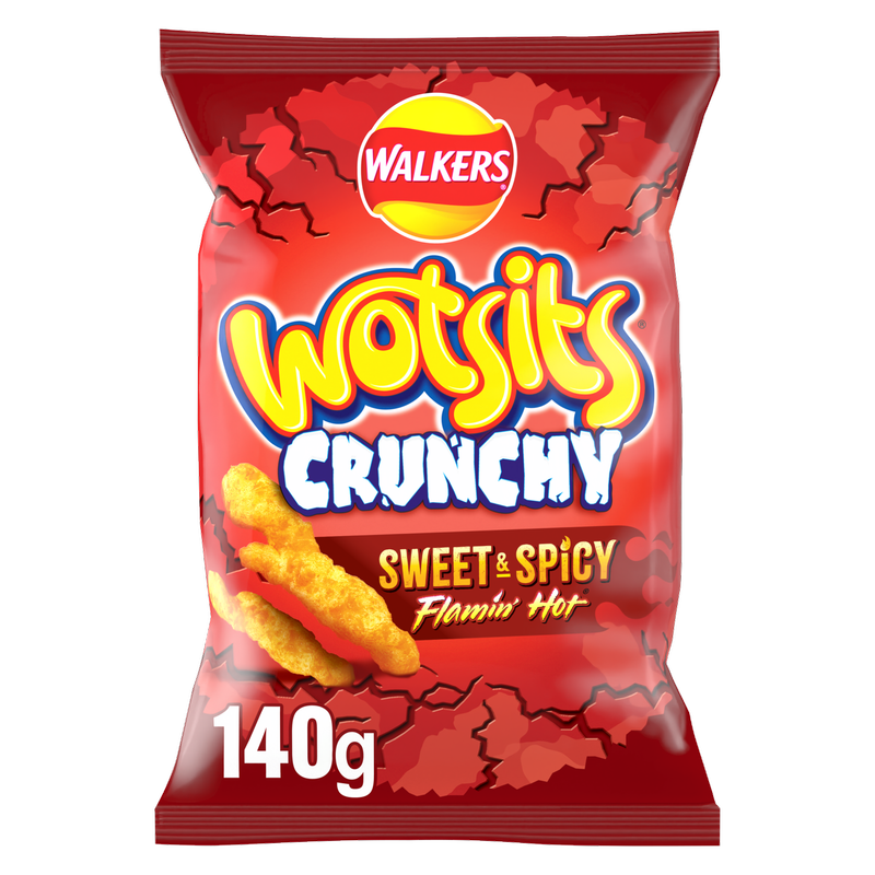 Walkers Wotsits Crunchy Sweet & Spicy Flamin’ Hot (140g)
