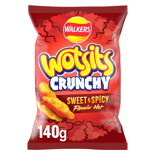Walkers Wotsits Crunchy Sweet & Spicy Flamin’ Hot (140g)